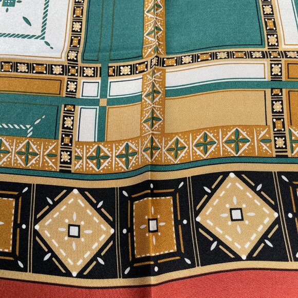 Vintage Christian Dior Silk Scarf – Geometric Tile Print - Picture 7 of 15